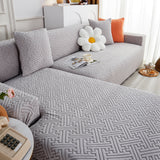 L Shape Sectional Sofa Cover Soft Stretch Furniture Protector Couch Slipcover with 1pcs Free Pillowcases - Ornate Home