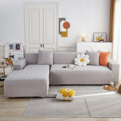 L Shape Sectional Sofa Cover Soft Stretch Furniture Protector Couch Slipcover with 1pcs Free Pillowcases - Ornate Home