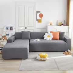 L Shape Sectional Sofa Cover Soft Stretch Furniture Protector Couch Slipcover with 1pcs Free Pillowcases - Ornate Home