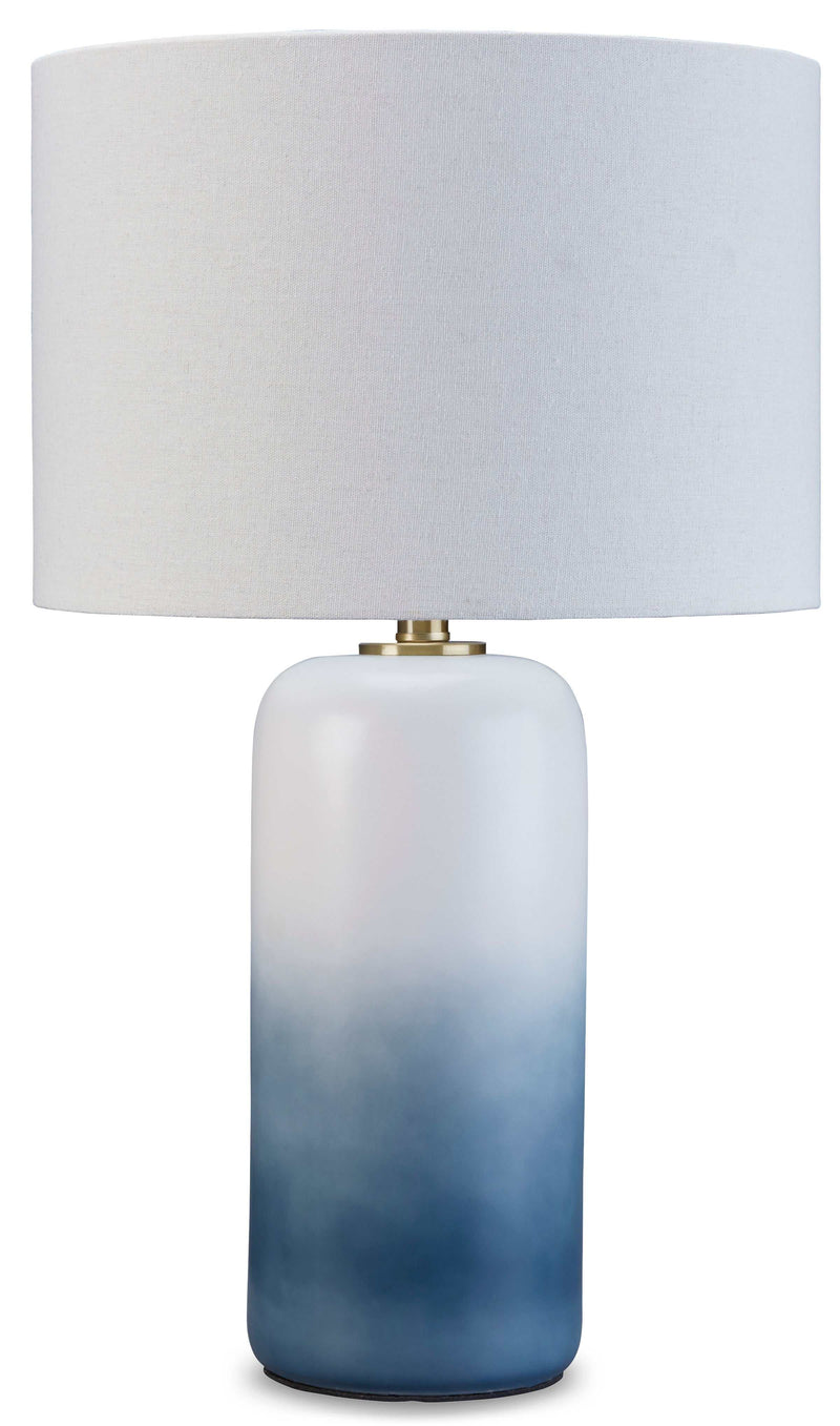 Lemrich White/Teal Table Lamp - Ornate Home