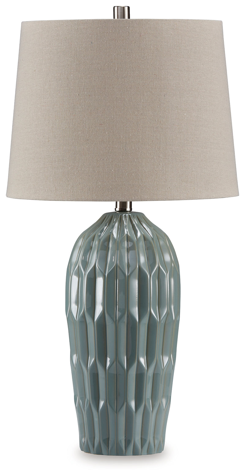 Hadbury Pale Blue/Teal Table Lamp (Set of 2) - Ornate Home