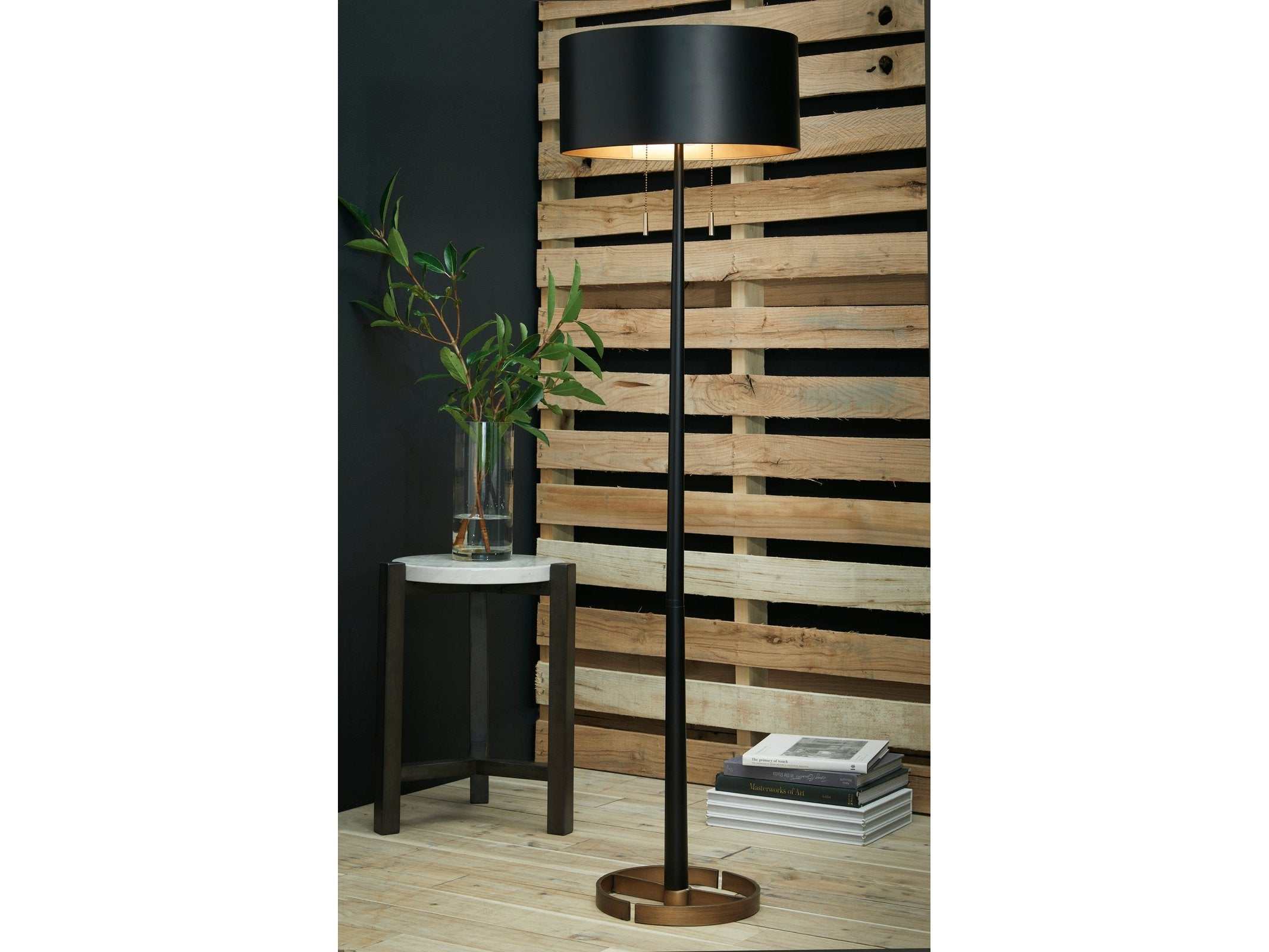 Amadell Black & Gold Finish Floor Lamp - Ornate Home