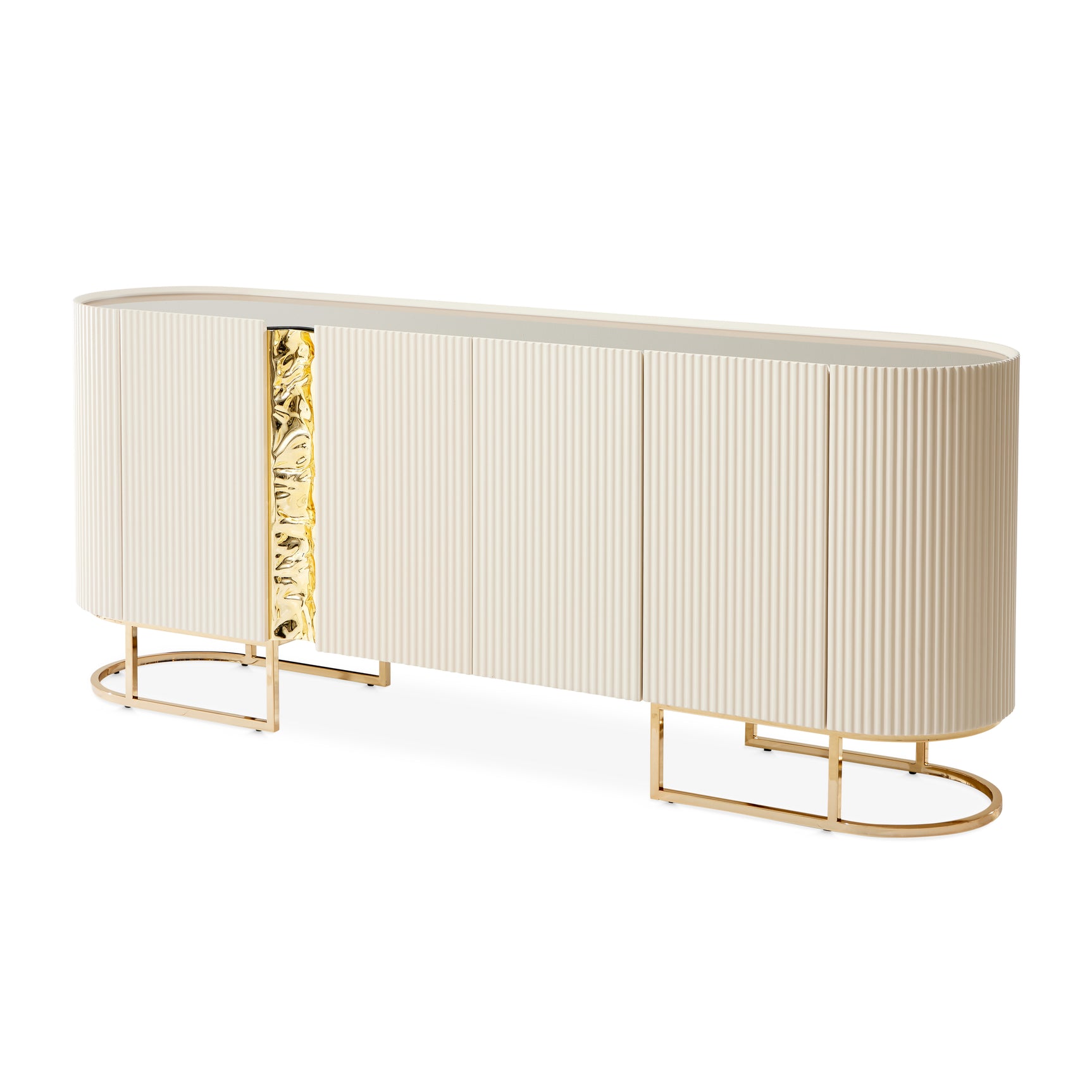 Lisbon Silken Matte Cream Console Table