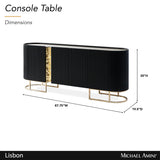 Lisbon Silken Matte Black Console Table
