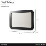Lisbon Silken Matte Black Wall Mirror