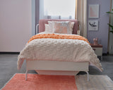 Linda Pink/White Twin Bed With Headboard