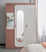Linda Pink/White 3 Door Wardrobe