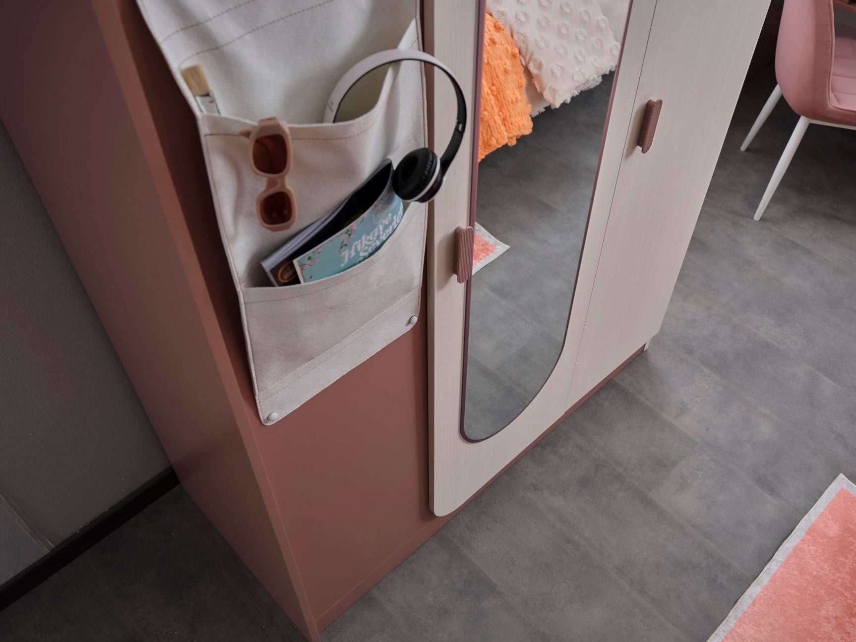 Linda Pink/White 3 Door Wardrobe