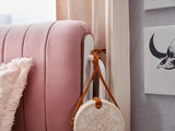 Linda Pink/White Twin Bed With Headboard