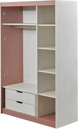 Linda Pink/White 3 Door Wardrobe