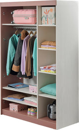 Linda Pink/White 3 Door Wardrobe