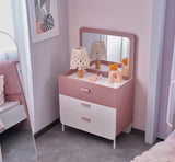 Linda Pink/White Chiffonier With Mirror