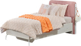 Linda Pink/White Twin Bed With Headboard