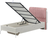 Linda Pink/White Twin Bed With Headboard