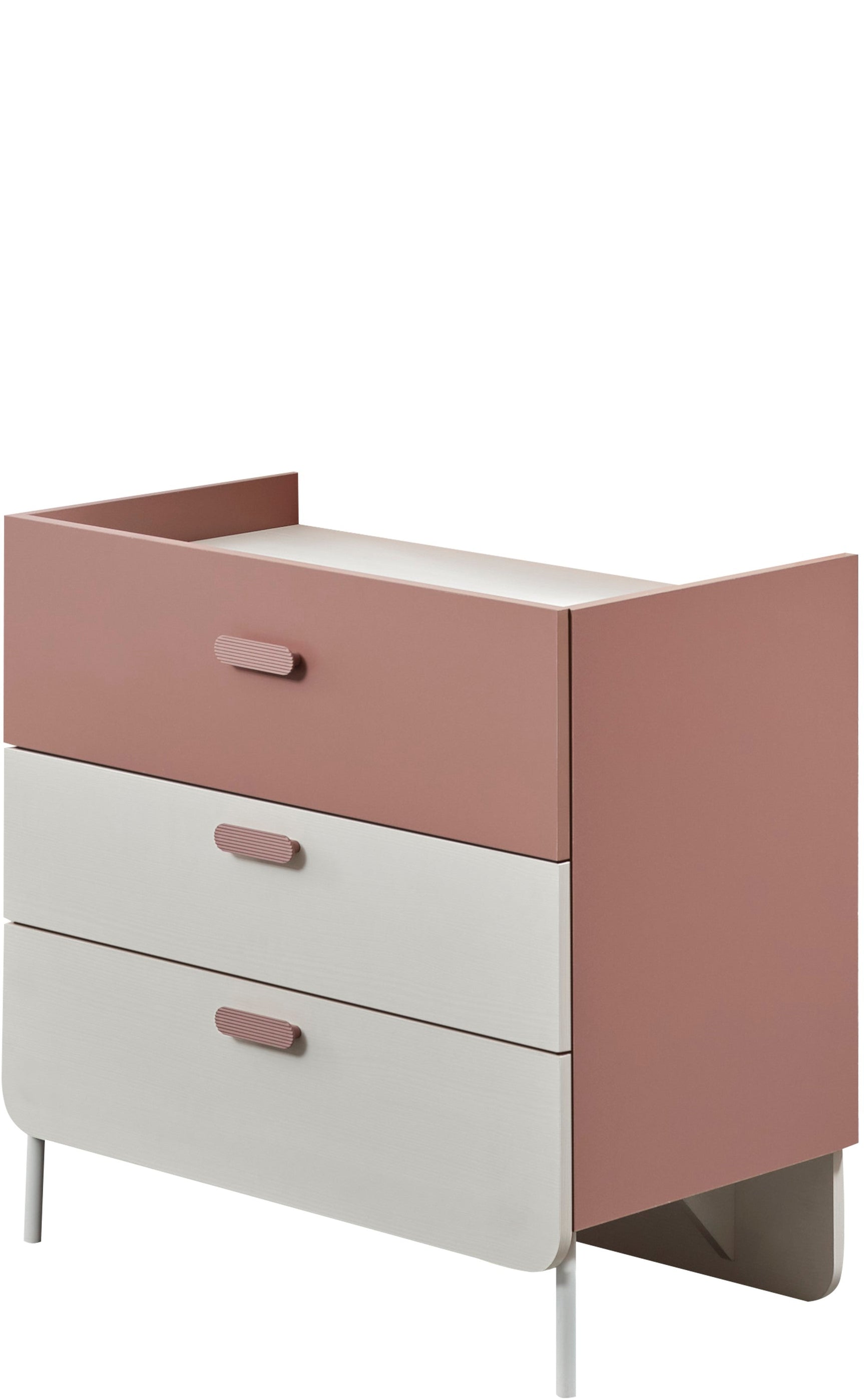 Linda Pink/White Chiffonier With Mirror