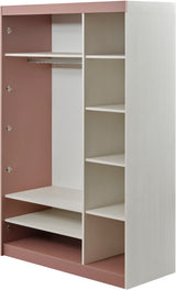 Linda Pink/White 3 Door Wardrobe