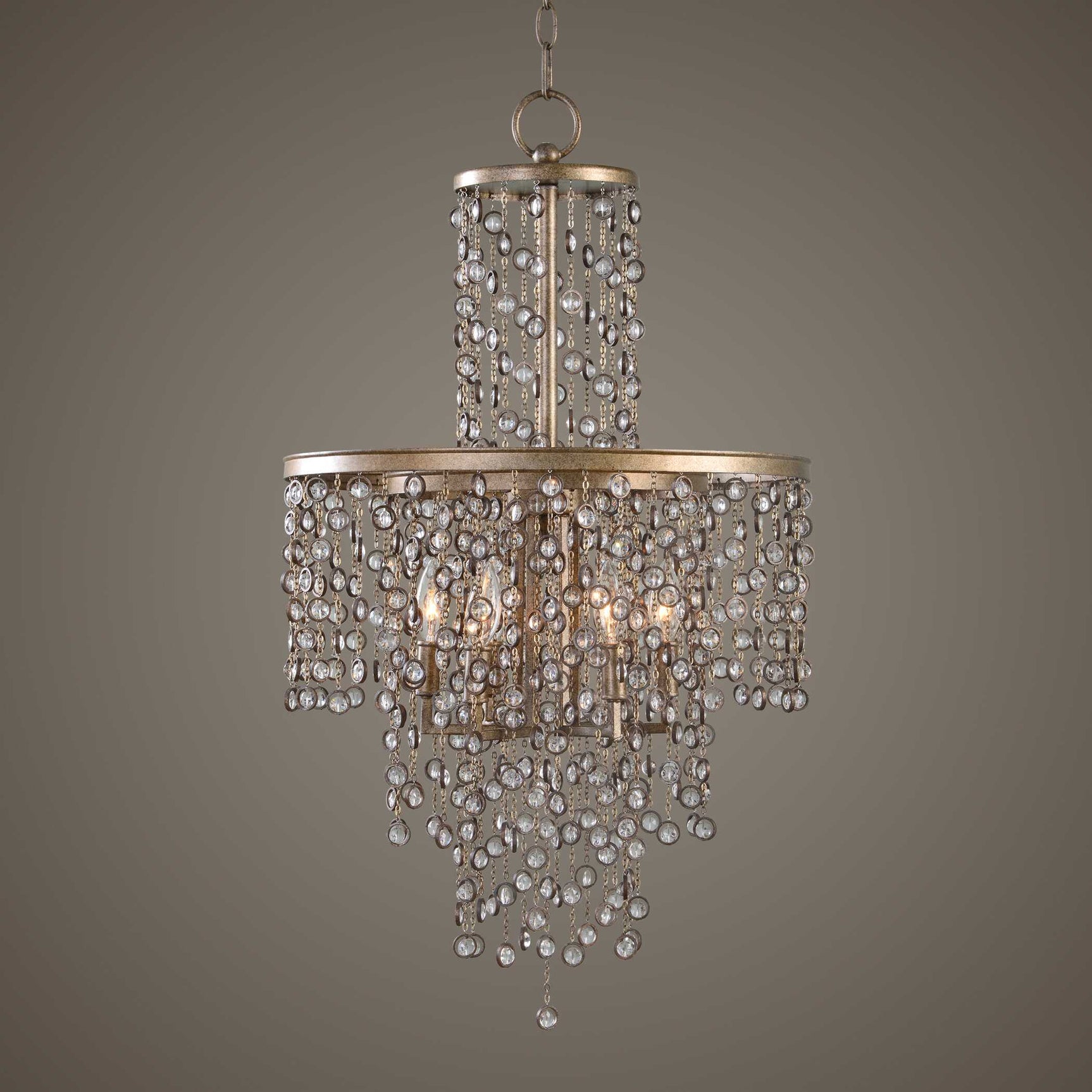 Valka Bronze 6 Light Crystal Chandelier