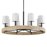 Faiyam Bronze/White 8 Light Rattan Chandelier