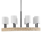 Faiyam Bronze/White 8 Light Rattan Chandelier