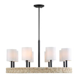 Faiyam Bronze/White 8 Light Rattan Chandelier
