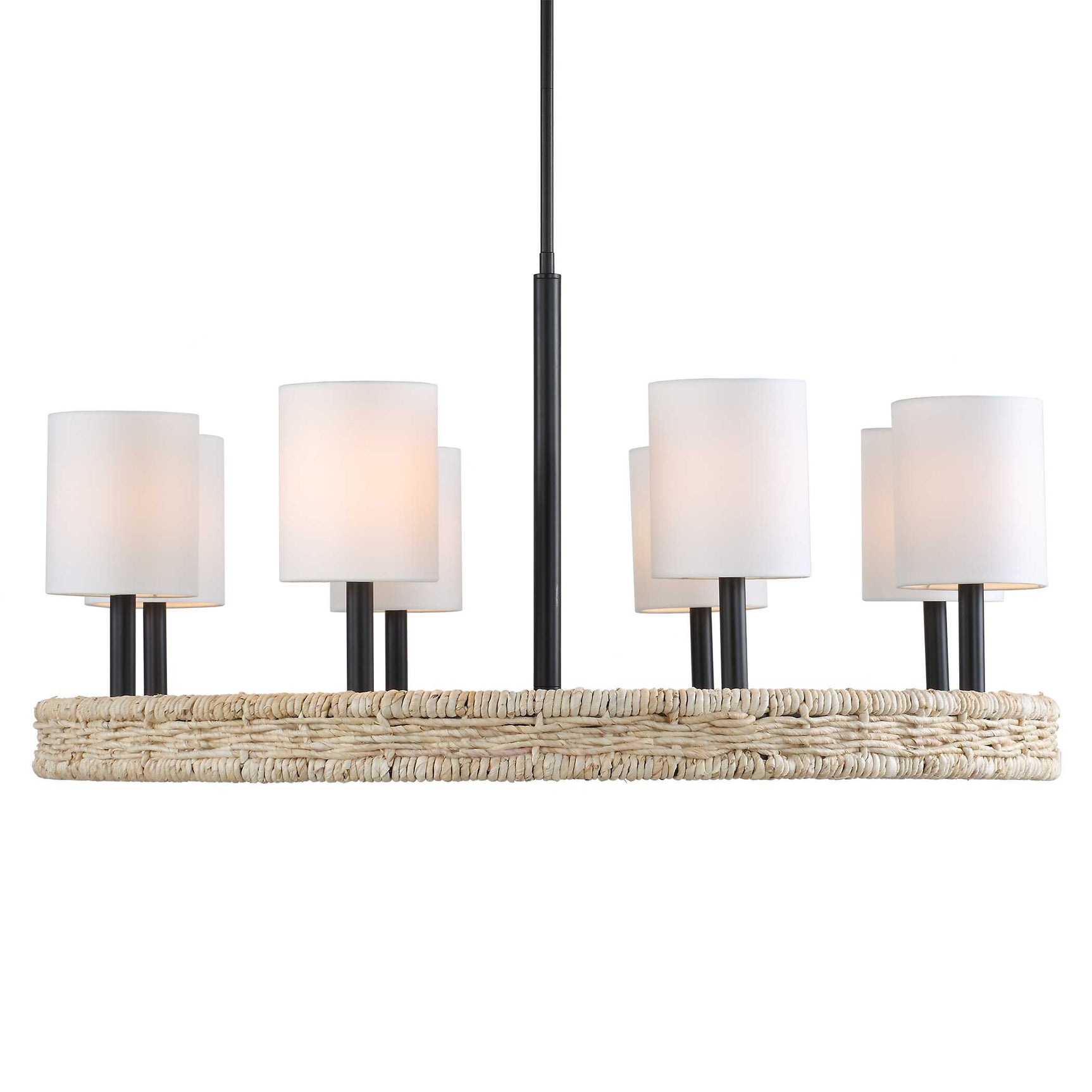 Faiyam Bronze/White 8 Light Rattan Chandelier