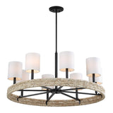 Faiyam Bronze/White 8 Light Rattan Chandelier