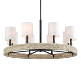 Faiyam Bronze/White 8 Light Rattan Chandelier