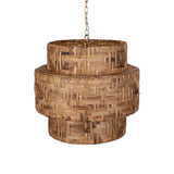 Water Hyacinth Brass 4 Light Woven Pendant