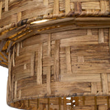 Water Hyacinth Brass 4 Light Woven Pendant