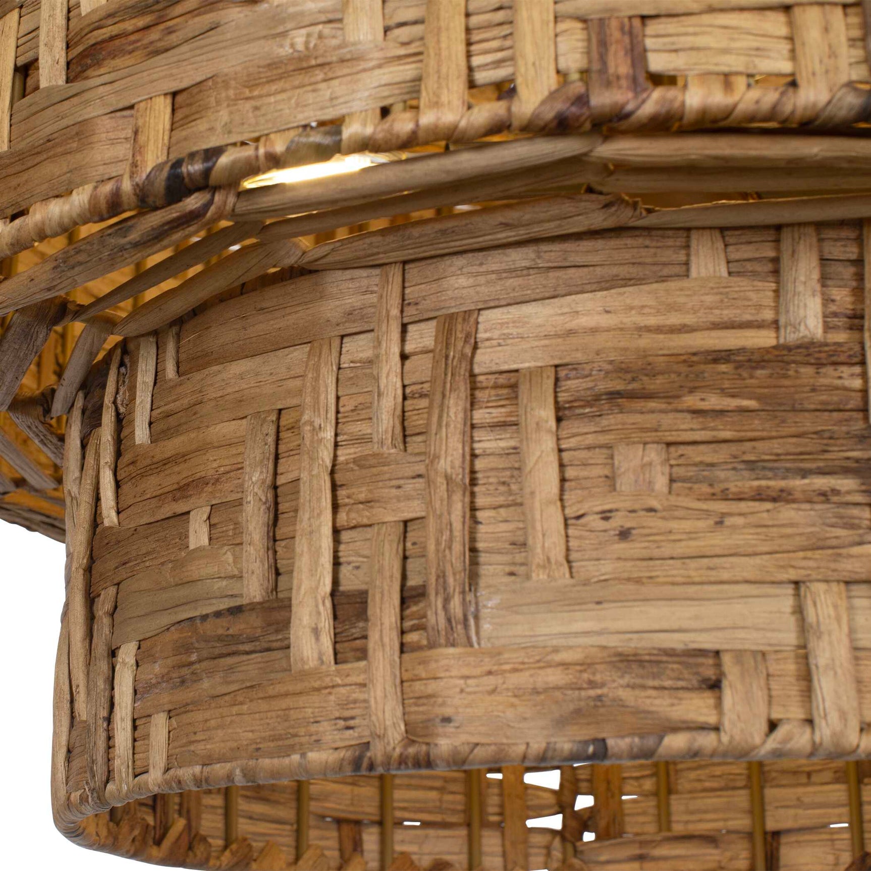 Water Hyacinth Brass 4 Light Woven Pendant