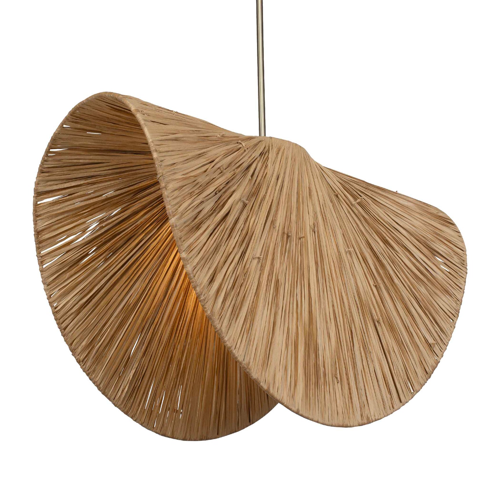 Bend Brass 1 Light Raffia Pendant