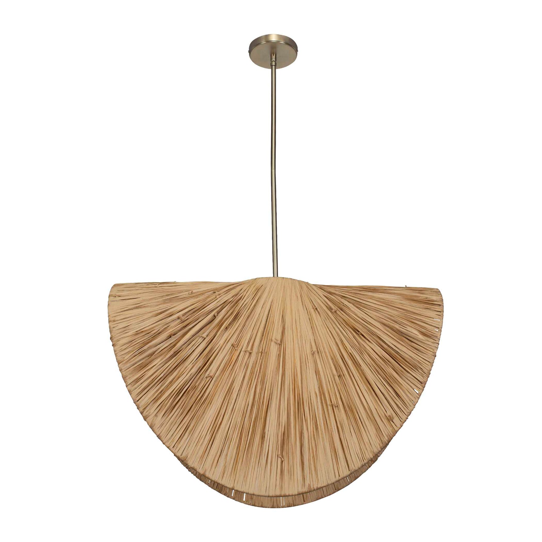 Bend Brass 1 Light Raffia Pendant