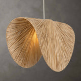 Bend Brass 1 Light Raffia Pendant