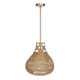 Hestia Brass 1 Light Natural Rope Pendant