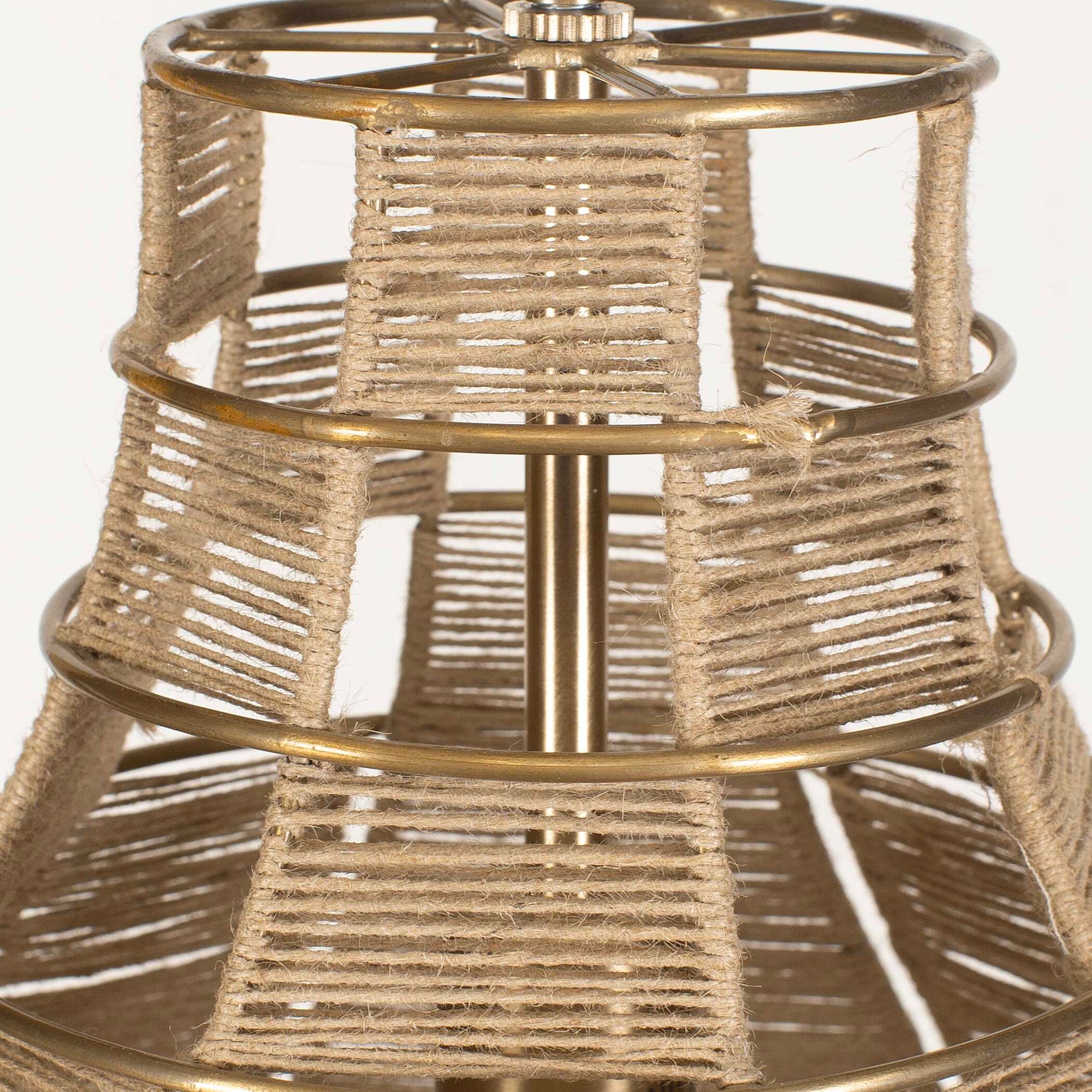 Hestia Brass 1 Light Natural Rope Pendant