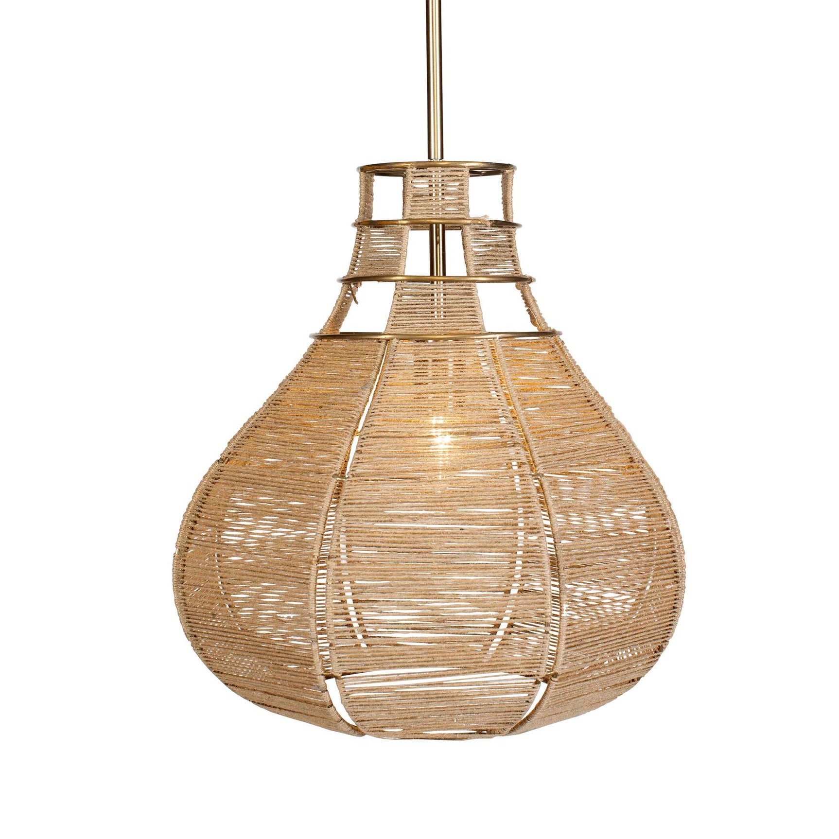 Hestia Brass 1 Light Natural Rope Pendant