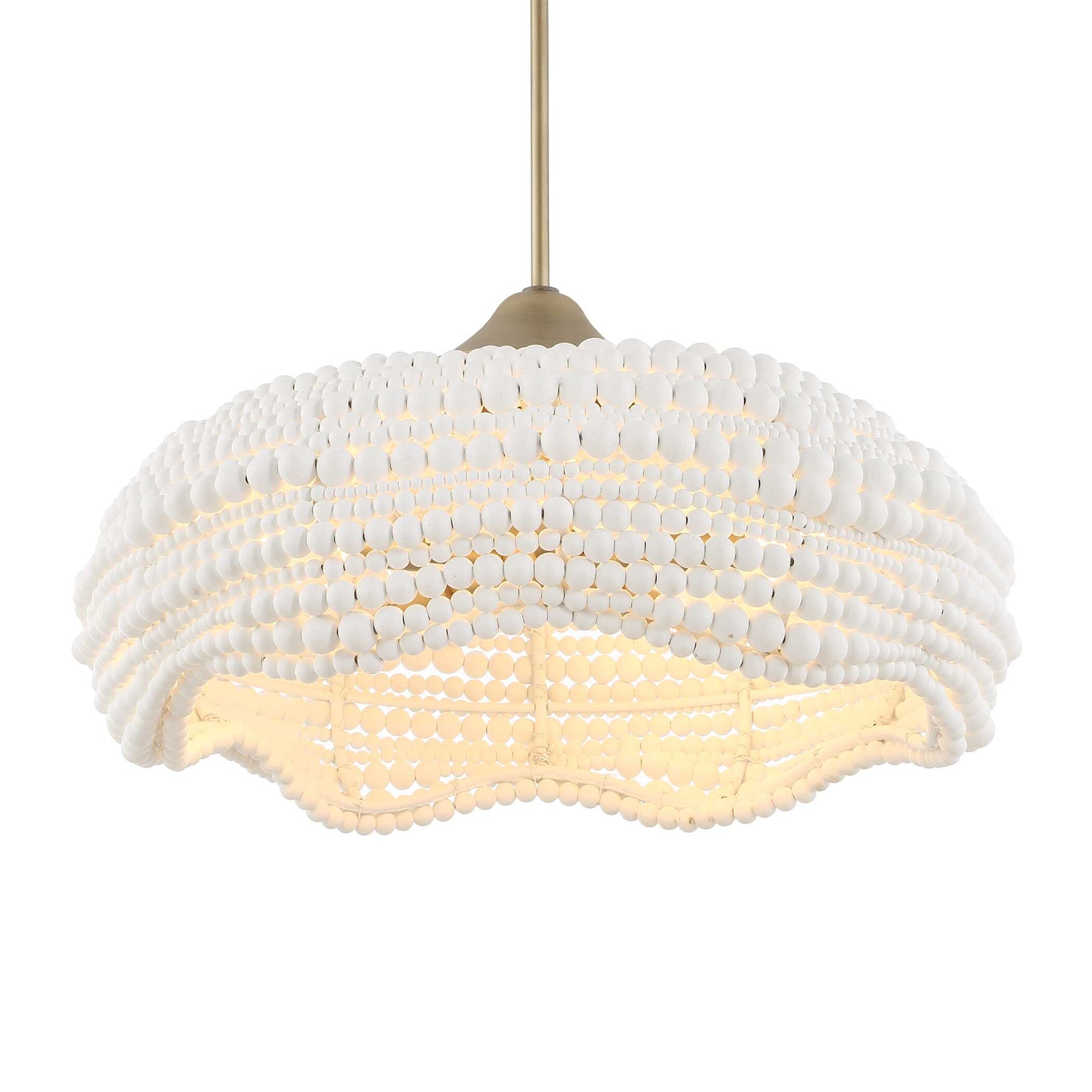 Biddeford White 5 Light Beaded Pendant