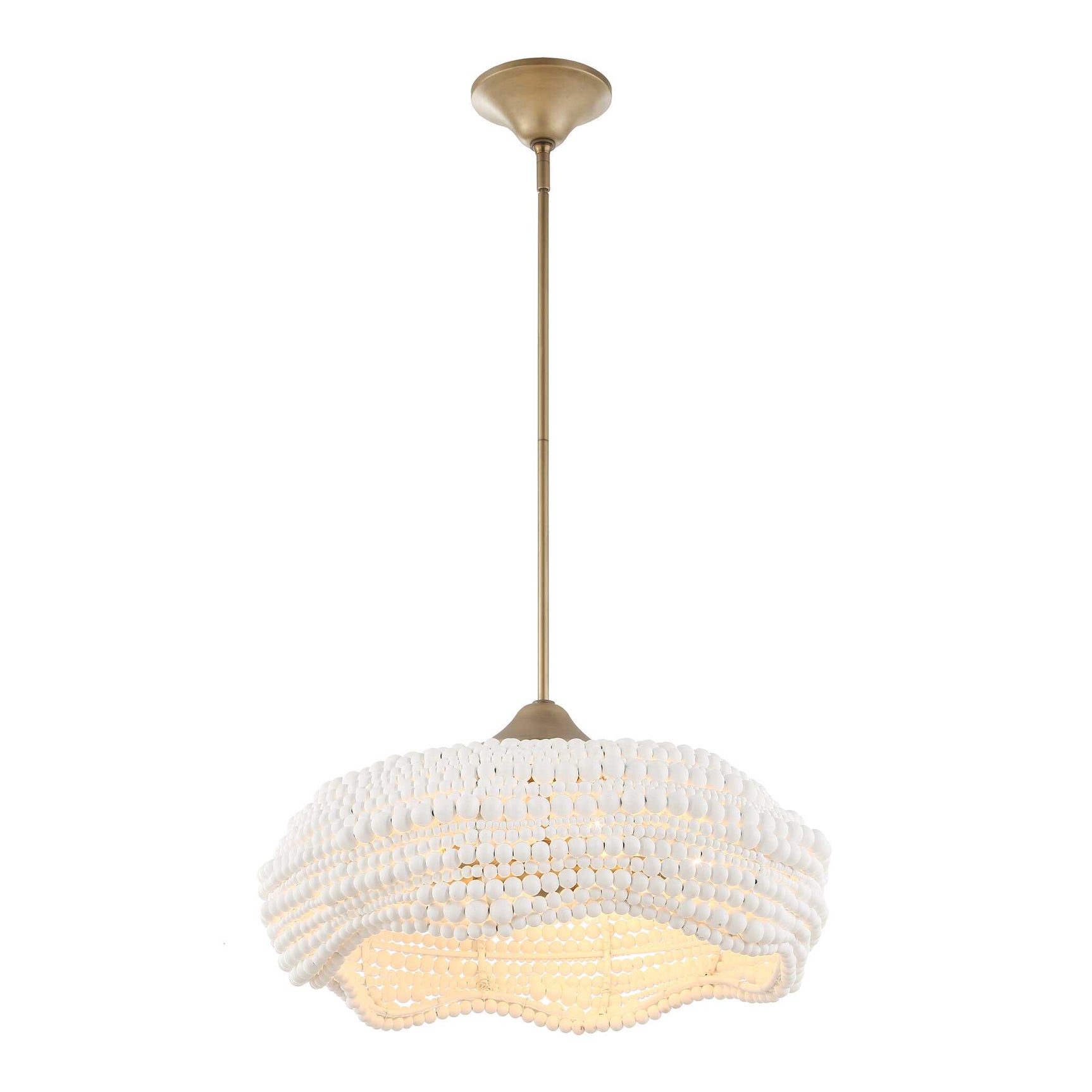 Biddeford White 5 Light Beaded Pendant
