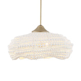 Biddeford White 5 Light Beaded Pendant