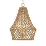Macrame Gold 4 Light Rope Pendant