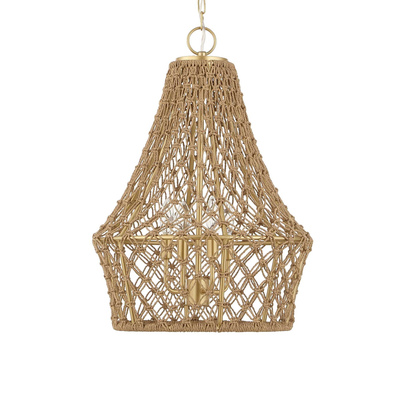 Macrame Gold 4 Light Rope Pendant