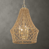 Macrame Gold 4 Light Rope Pendant