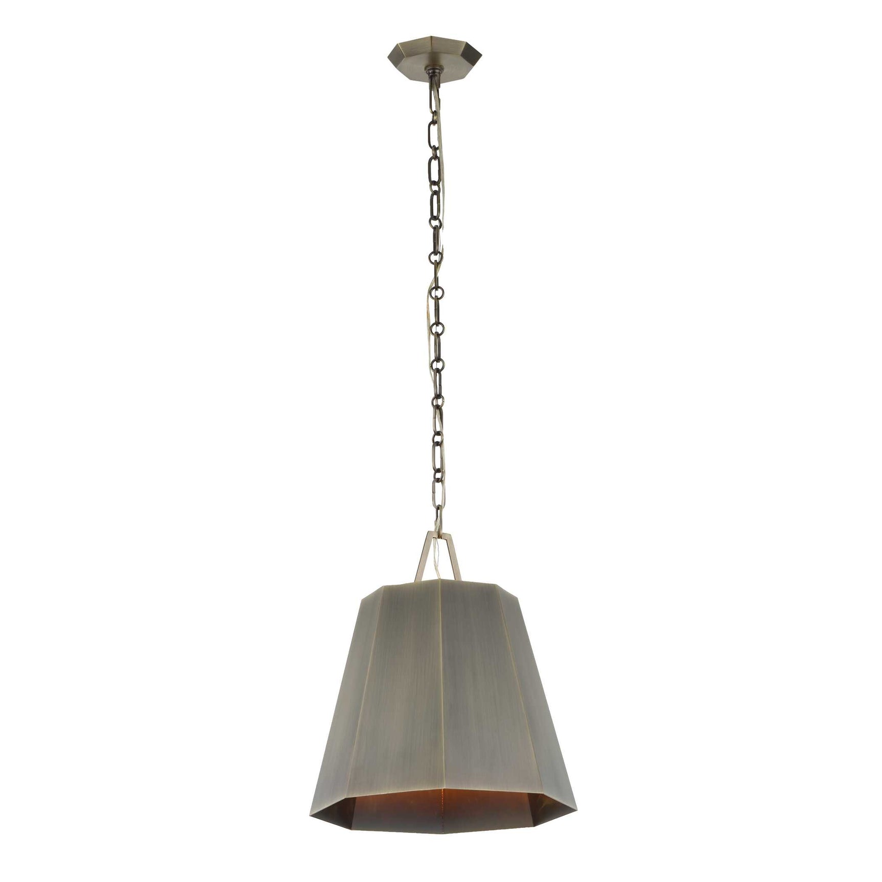 Granada Brass 1 Light Hexagon Pendant