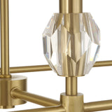 Arques Brass/White 8 Light Linear Chandelier