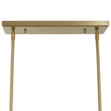 Arques Brass/White 8 Light Linear Chandelier