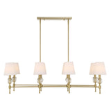 Arques Brass/White 8 Light Linear Chandelier
