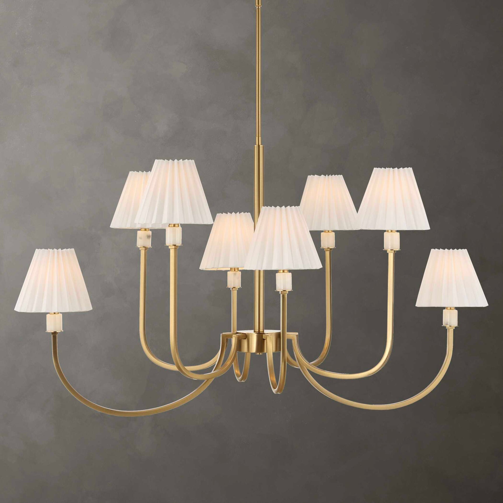 Poppins Brass 8 Light Chandelier
