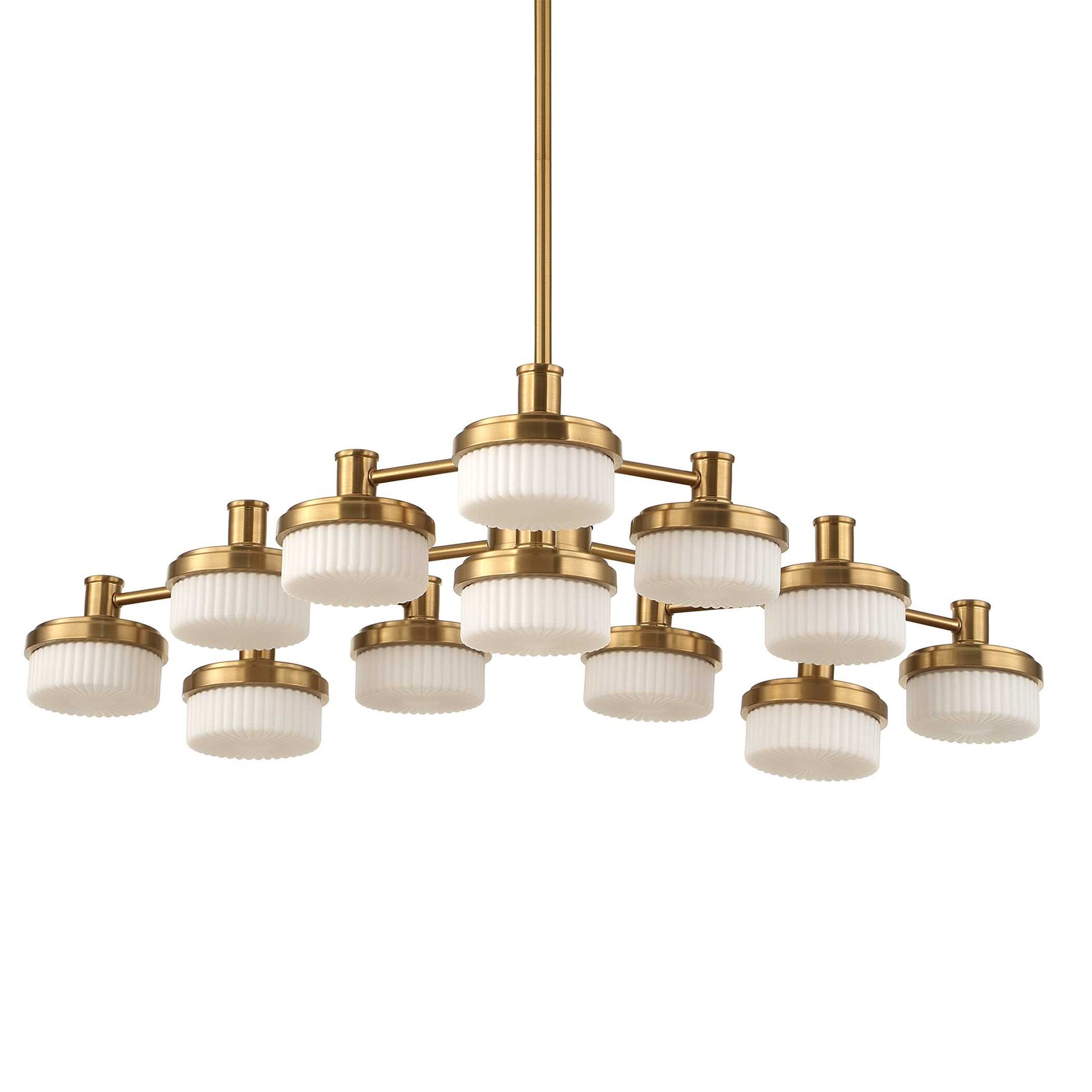 Wedge Brass 12 Light LED Chandelier
