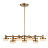 Wedge Brass 12 Light LED Chandelier