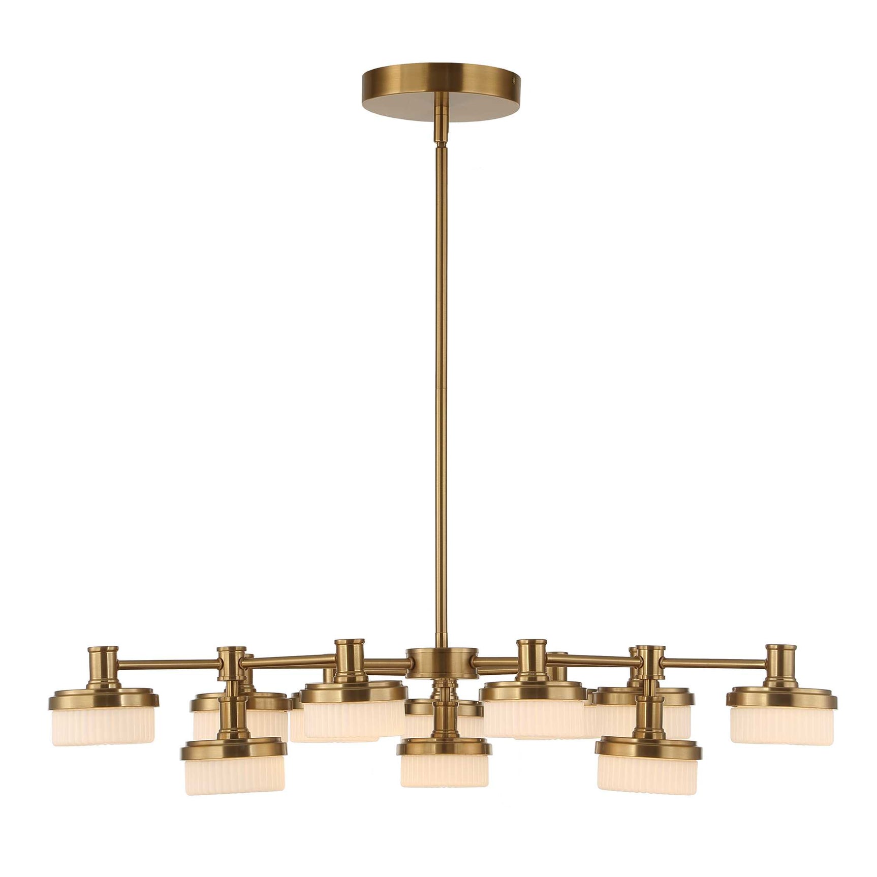 Wedge Brass 12 Light LED Chandelier